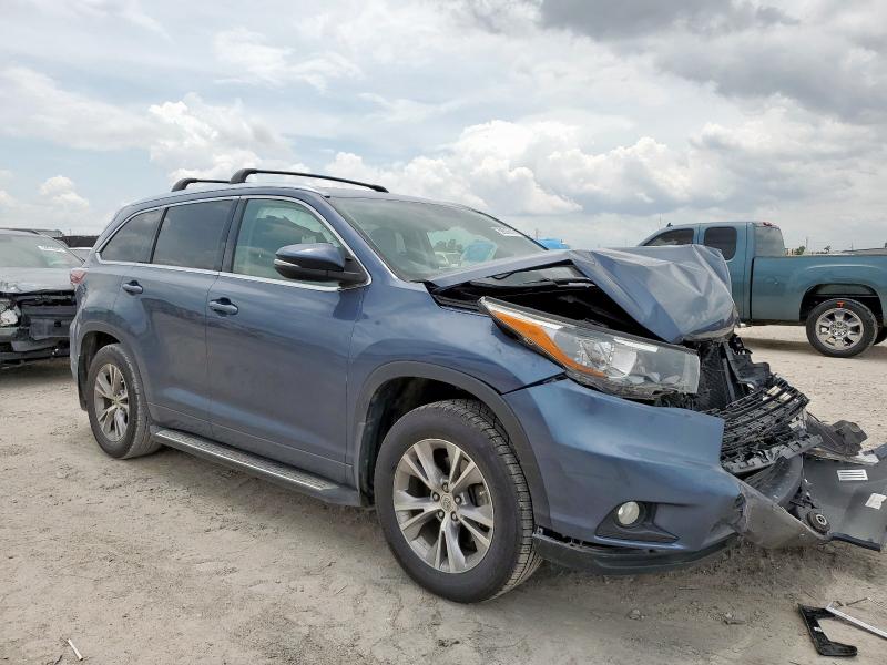5TDKKRFH2FS096451 - 2015 TOYOTA HIGHLANDER XLE BLUE photo 4