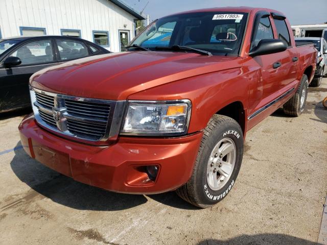 1D7HW58NX8S608144 - 2008 DODGE DAKOTA QUAD LARAMIE ORANGE photo 1