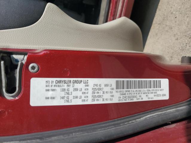 2C4RC1BG6CR383421 - 2012 CHRYSLER TOWN & COU TOURING 勃艮第红 照片 13