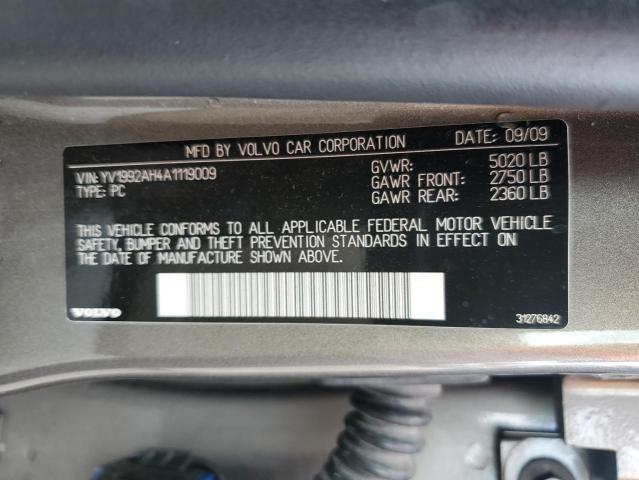 YV1992AH4A1119009 - 2010 VOLVO S80 T6 GRAY photo 12