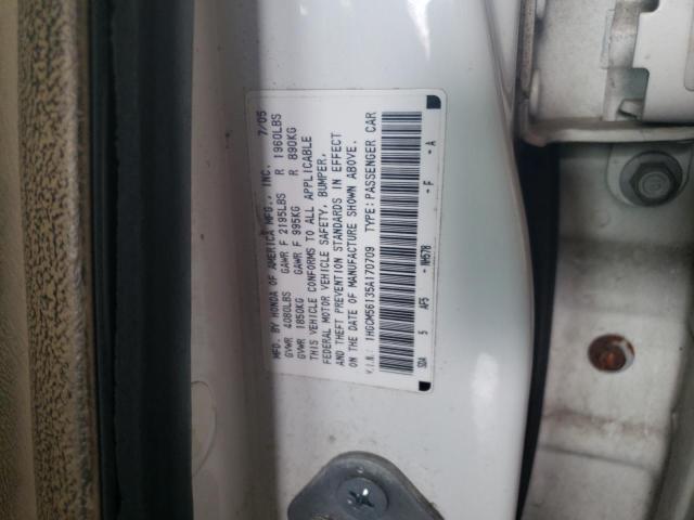 1HGCM56135A170709 - 2005 HONDA ACCORD DX WHITE photo 12