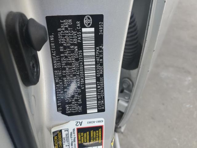 4T1BK3DBXBU432926 - 2011 TOYOTA AVALON BASE 银色 照片 12
