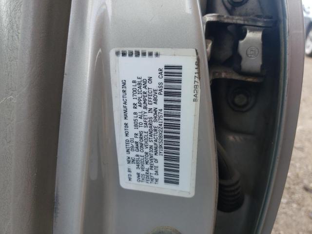 1Y1SK528X2Z417574 - 2002 CHEVROLET PRIZM 4D BASE SILVER photo 13