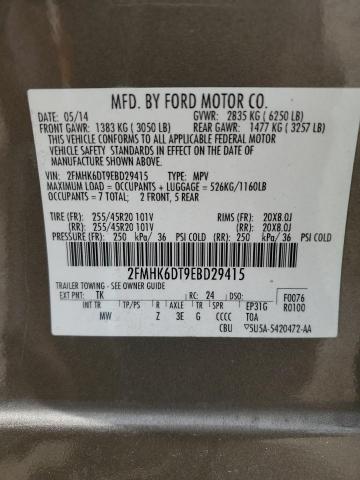 2FMHK6DT9EBD29415 - 2014 FORD FLEX LIMITED BROWN photo 13