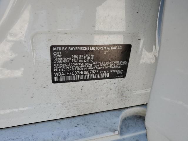 WBAJE7C37HG887827 - 2017 BMW 540 XI WHITE photo 12