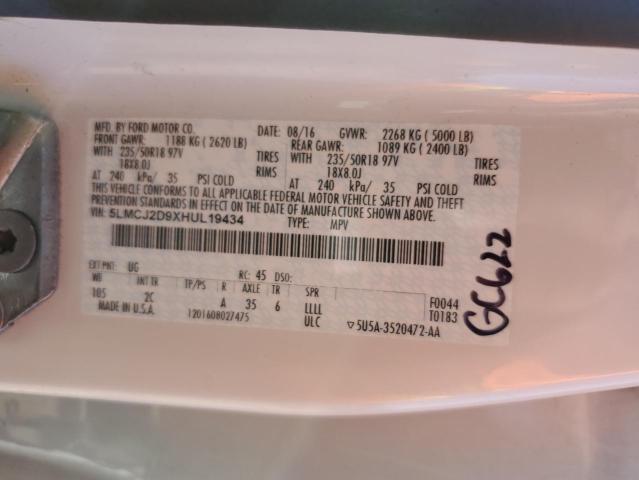 5LMCJ2D9XHUL19434 - 2017 LINCOLN MKC SELECT Երկգույն լուսանկար 13