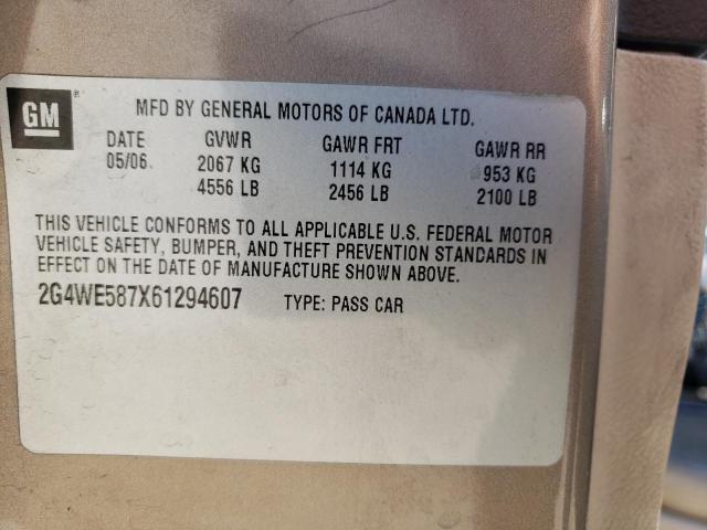 2G4WE587X61294607 - 2006 BUICK LACROSSE CXS BROWN photo 12