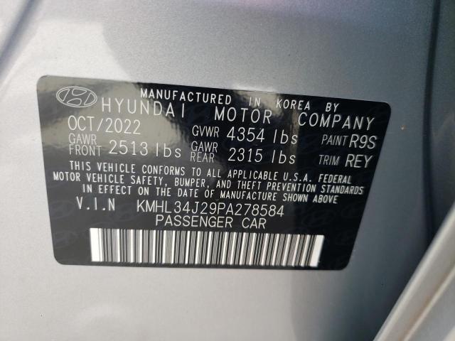 KMHL34J29PA278584 - 2023 HYUNDAI SONATA LIMITED SILVER photo 12