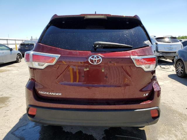 5TDZKRFH0GS173950 - 2016 TOYOTA HIGHLANDER LE MAROON photo 6