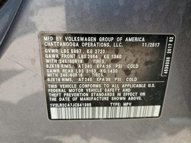 1V2LR2CA7JC541385 - 2018 VOLKSWAGEN ATLAS SE GRAY photo 13