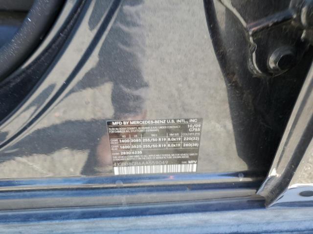 4JGBB8GB6AA559049 - 2010 MERCEDES-BENZ ML 350 4MATIC GRAY photo 13