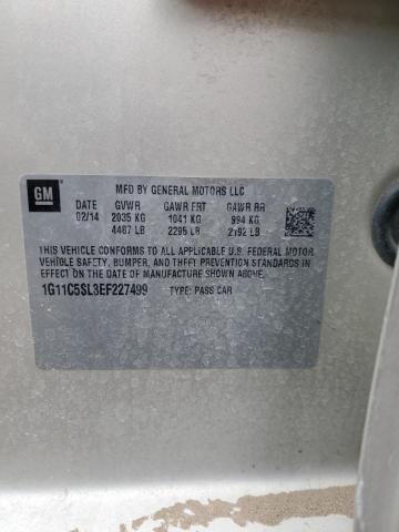 1G11C5SL3EF227499 - 2014 CHEVROLET MALIBU 1LT 棕色 照片 12