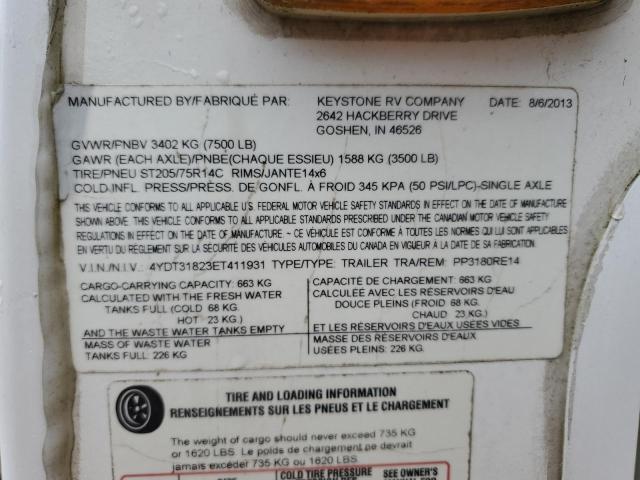 4YDT31823ET411931 - 2014 PASSPORT TRL İki rəngli foto 8