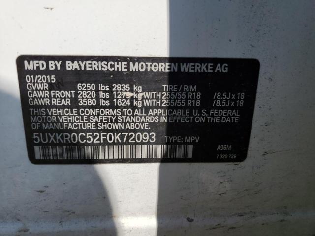 5UXKR0C52F0K72093 - 2015 BMW X5 XDRIVE35I WHITE photo 14