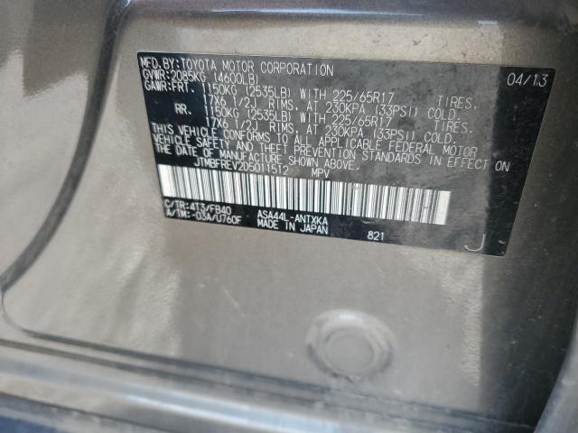 JTMBFREV2D5011512 - 2013 TOYOTA RAV4 LE ყავისფერი ფოტო 13