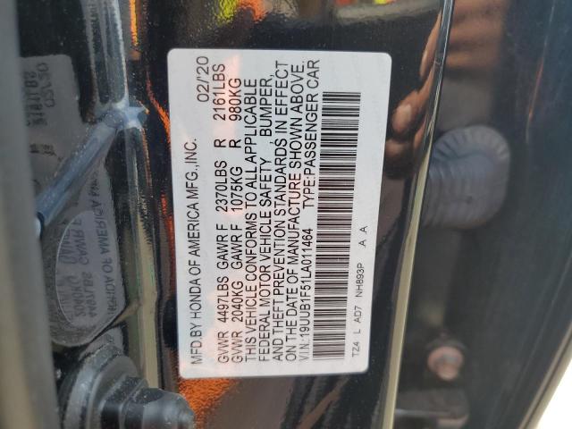 19UUB1F51LA011464 - 2020 ACURA TLX TECHNOLOGY BLACK photo 12