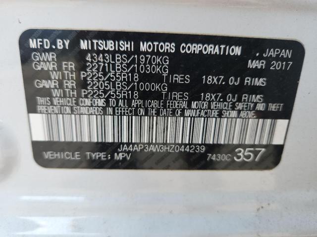 JA4AP3AW3HZ044239 - 2017 MITSUBISHI OUTLANDER ES Blanc photo 12