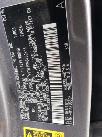 5TDJKRFH1GS297819 - 2016 TOYOTA HIGHLANDER XLE GRAY photo 13
