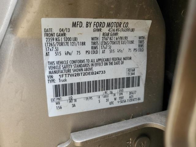 1FT7W2BT2DEB24733 - 2013 FORD F250 SUPER DUTY GOLD photo 12