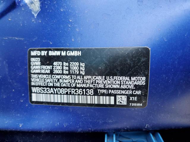 WBS33AY08PFR36138 - 2023 BMW M3 COMPETITION 蓝色 照片 12