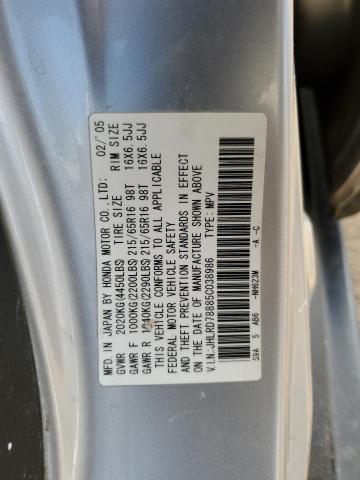 JHLRD78885C038986 - 2005 HONDA CR-V EX SILVER photo 13