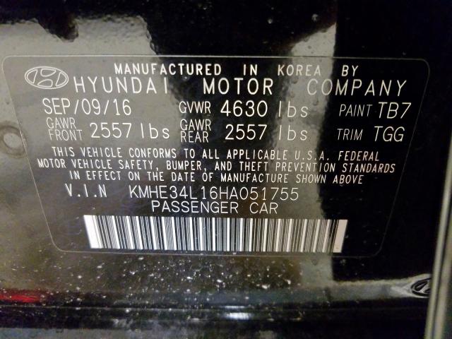 KMHE34L16HA051755 - 2017 HYUNDAI SONATA HYBRID  photo 10