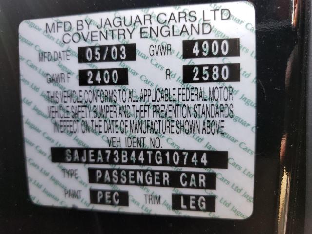 SAJEA73B44TG10744 - 2004 JAGUAR XJR S BLACK photo 12