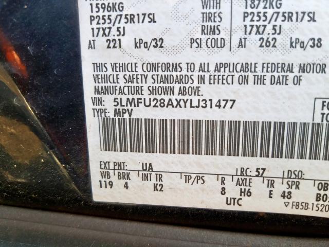 5LMFU28AXYLJ31477 - 2000 LINCOLN NAVIGATOR  照片 10