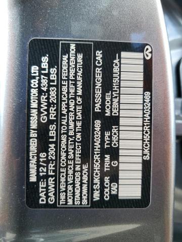 SJKCH5CR1HA032469 - 2017 INFINITI QX30 BASE GRAY photo 13