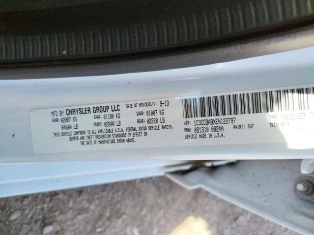 1C3CCBABXEN122797 - 2014 CHRYSLER 200 LX WHITE photo 10