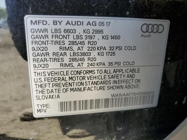 WA1VAAF73HD059202 - 2017 AUDI Q7 PRESTIGE BLACK photo 14