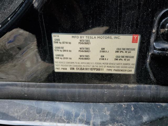 5YJSA1H11EFP36611 - 2014 TESLA MODEL S 黑色 照片 12