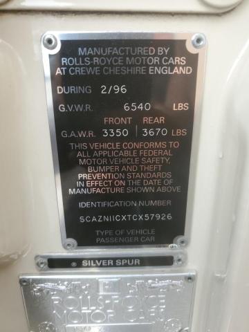 SCAZN11CXTCX57926 - 1996 ROLLS-ROYCE SILVER SPU BEIGE photo 12