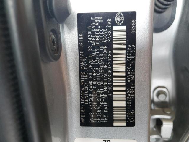 4T1G11AK3PU721185 - 2023 TOYOTA CAMRY SE NIGHT SHADE SILVER photo 12