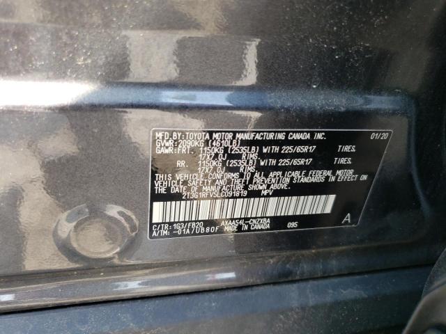 2T3G1RFV5LC091819 - 2020 TOYOTA RAV4 LE GRAY photo 14