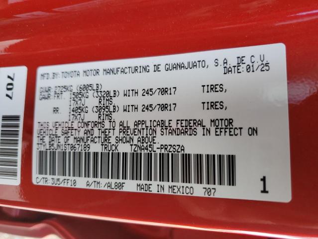 3TYLB5JN1ST067189 - 2025 TOYOTA TACOMA DOUBLE CAB Qırmızı foto 12