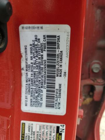 2T1KR32E54C243243 - 2004 TOYOTA COROLLA MA XR RED photo 13