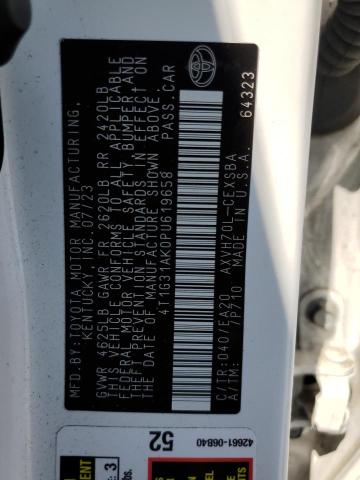 4T1G31AK0PU619658 - 2023 TOYOTA CAMRY SE NIGHT SHADE WHITE photo 12