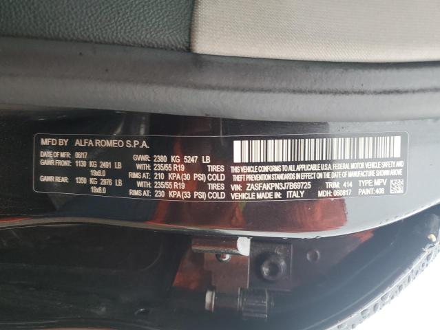 ZASFAKPN3J7B69725 - 2018 ALFA ROMEO STELVIO SPORT შავი ფოტო 13