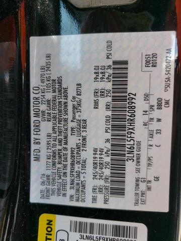 3LN6L5F9XHR608992 - 2017 LINCOLN MKZ RESERVE შავი ფოტო 12