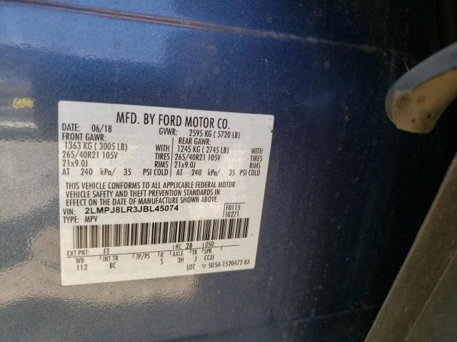 2LMPJ8LR3JBL45074 - 2018 LINCOLN MKX RESERVE 蓝色 照片 13