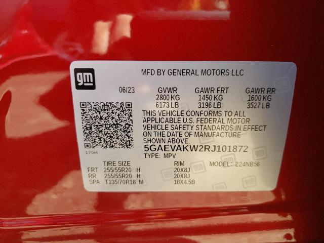 5GAEVAKW2RJ101872 - 2024 BUICK ENCLAVE ESSENCE წითელი ფოტო 13