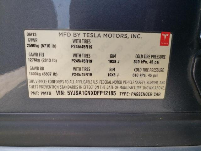 5YJSA1CNXDFP12185 - 2013 TESLA MODEL S 灰色 照片 13