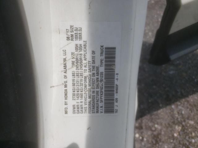 5FPYK3F62JB001235 - 2018 HONDA RIDGELINE RTL Ақ фото 12