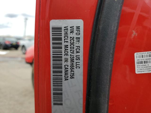 2C3CDZFJ3MH664756 - 2021 DODGE CHALLENGER R/T SCAT PACK RED photo 13