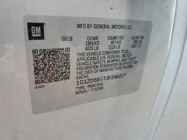 1G1ZD5ST7JF246227 - 2018 CHEVROLET MALIBU LT SILVER photo 12