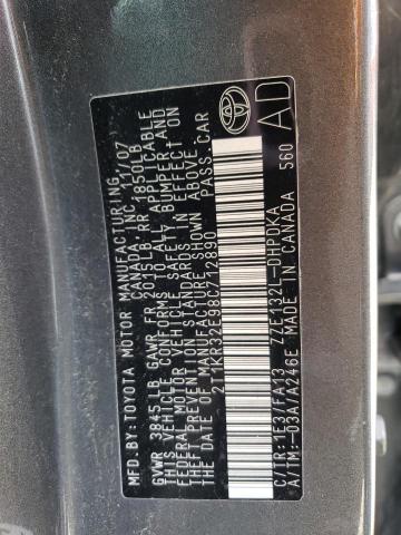 2T1KR32E98C712890 - 2008 TOYOTA COROLLA MA XR GRAY photo 12