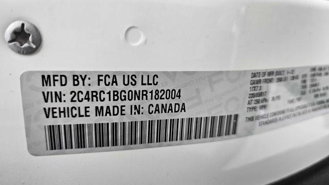 2C4RC1BG0NR182004 - 2022 CHRYSLER PACIFICA TOURING L GRAY photo 10