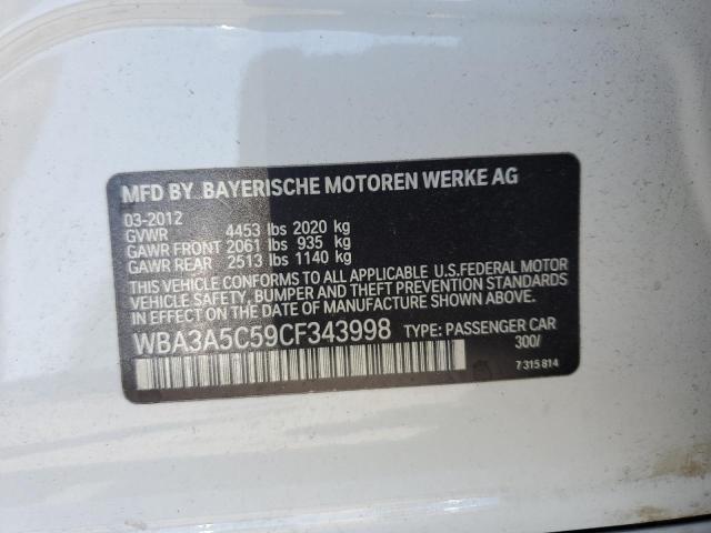 WBA3A5C59CF343998 - 2012 BMW 328 I WHITE photo 12