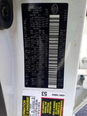 4T1T11AK6PU173567 - 2023 TOYOTA CAMRY SE NIGHT SHADE WHITE photo 12